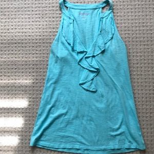 Lily Pulitzer Shay Ruffled Tank aqua size S